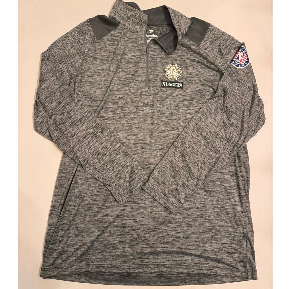 Fanatics Men's Denver Nuggets NBA 1/4 Zip Pullover Sz 2XT Tall Gray/Gold/BlackLS